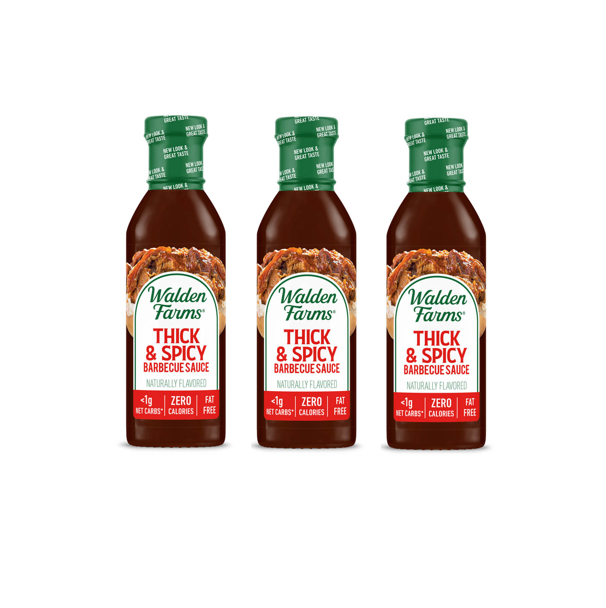 Walden Farms Barbecue Sauce, Thick & Spicy / 3 Bottles.
