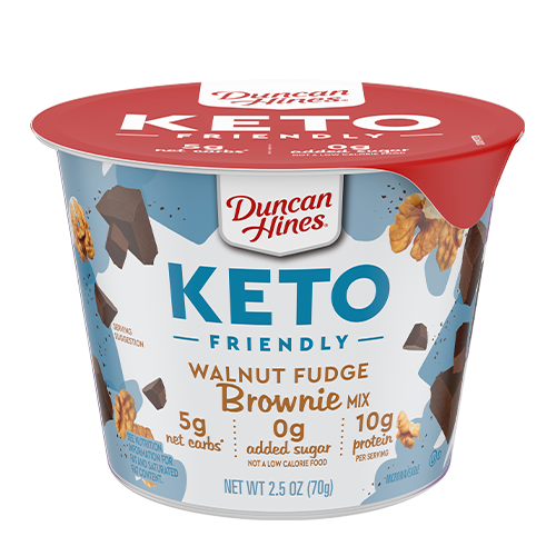 Duncan Hines Keto Friendly Cup Mixes - Walnut Fudge Brownie (2.5 oz)