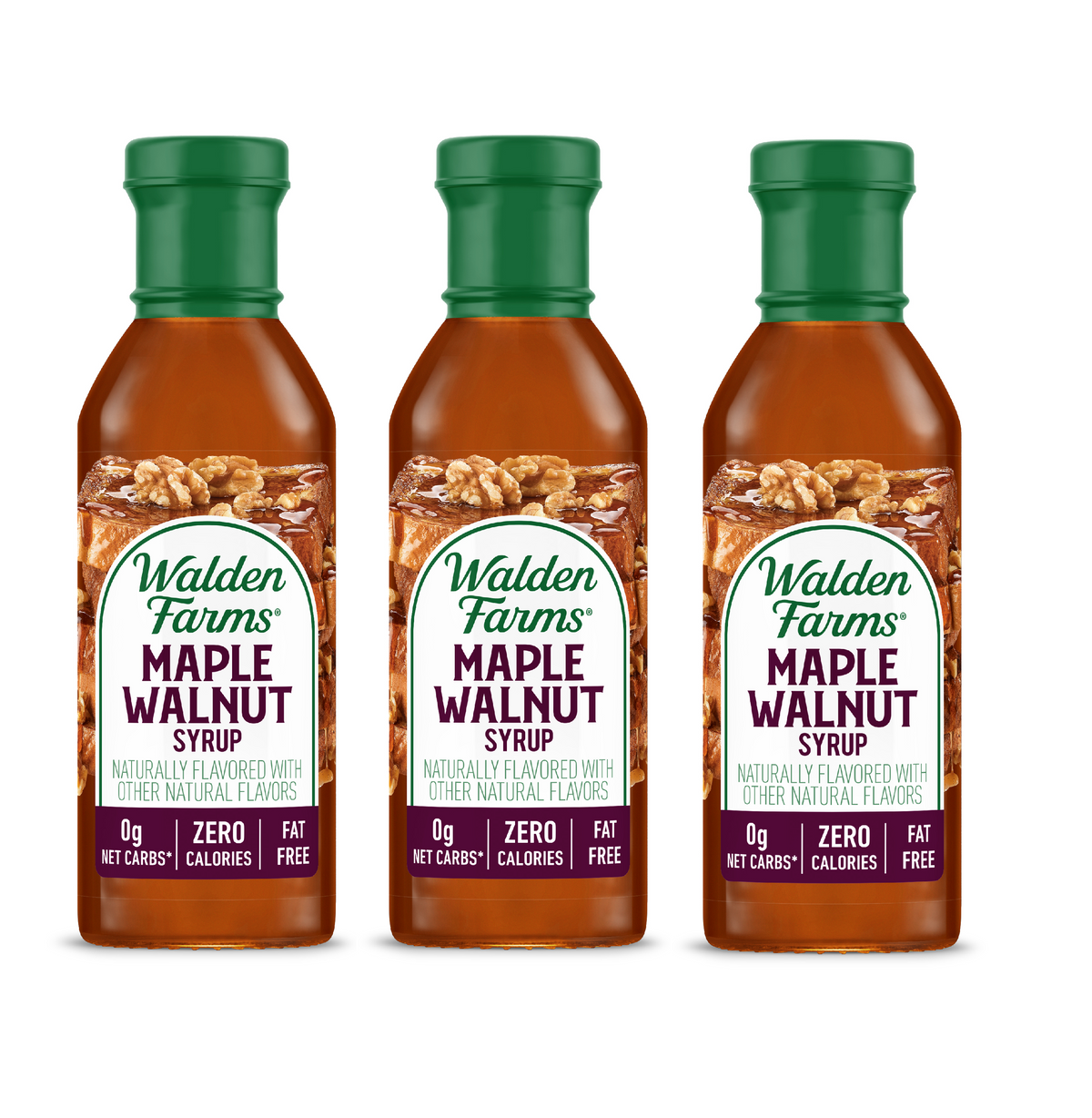 Walden Farms Syrup, 12 fl oz, Maple Walnut / 3 Bottles.