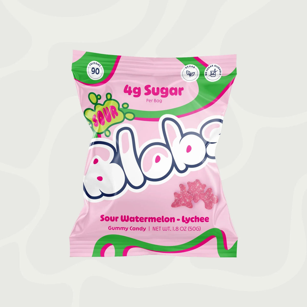 Blobs Low Sugar Gummy Candy, 1.8oz - Sour Watermelon Lychee, One Bag