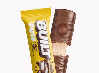 Front package of Built Bar Protein Puffs, S'mores Chunk Puff / One Bar