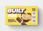 Front package of Built Bar Protein Puffs, Banana Cream Pie / 12 Bars