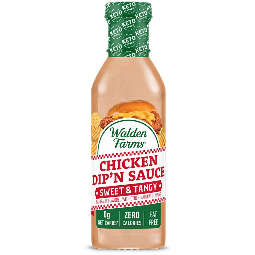 Front bottle of Walden Farms Chicken Dip'n Sauce, Sweet & Tangy flavor.