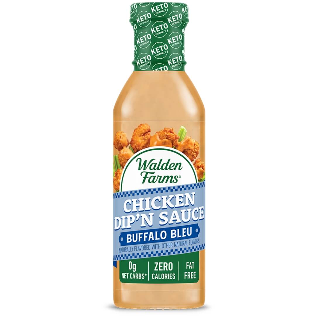 Front bottle of Walden Farms Chicken Dip'n Sauce, Buffalo Bleu flavor.