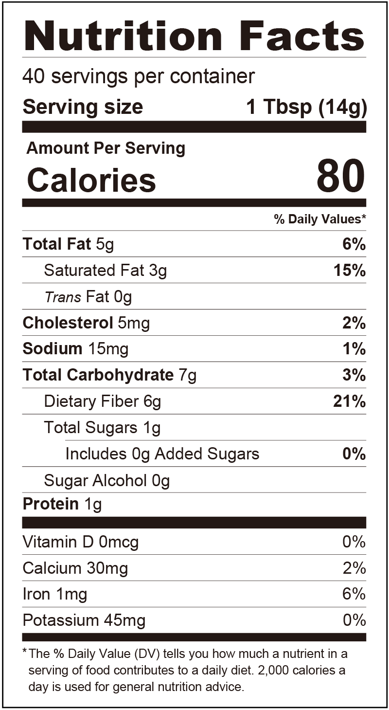 Nutrition facts for ChocZero No Sugar Added White Chocolate Baking Chips 20 oz