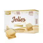 Front package of ChocZero Jolies White Chocolate Cookies, 8 oz