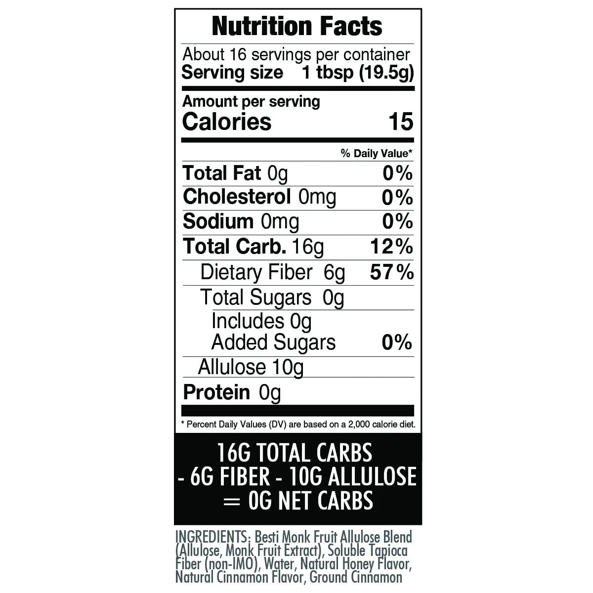 Wholesome Yum Zero Sugar Honey Substitute - Cinnamon