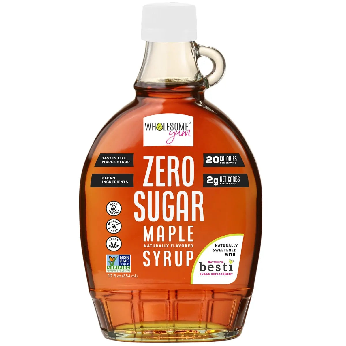 Wholesome Yum Zero Sugar Maple Syrup - Glass