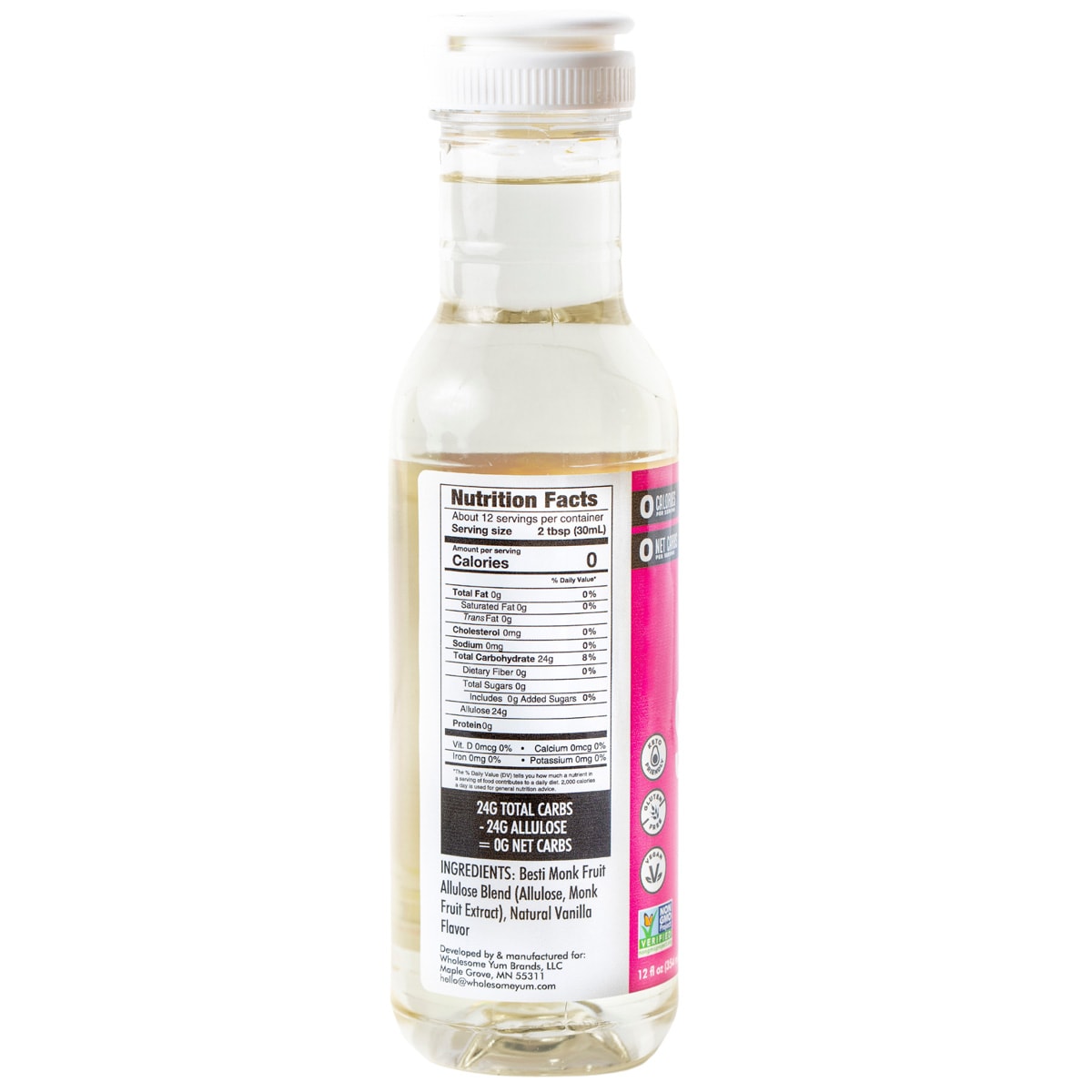 Wholesome Yum Zero Sugar Coffee Syrup 12 fl oz, Vanilla