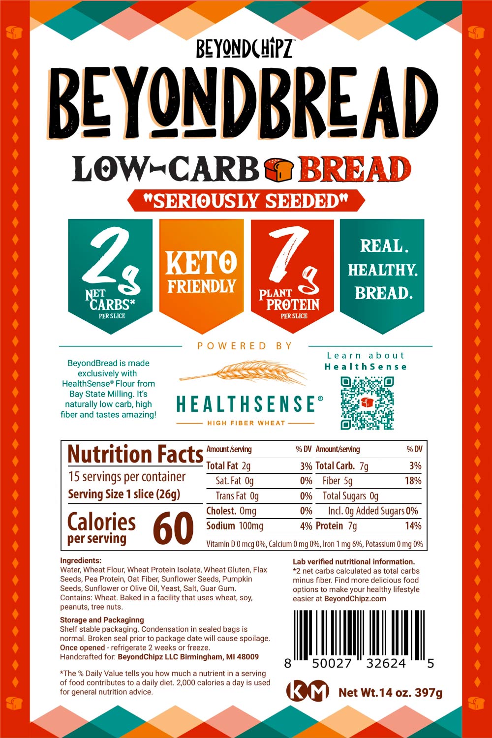 BeyondBread Low Carb Bread Seriously Seeded [dry-b] : ThinSlim Foods ...