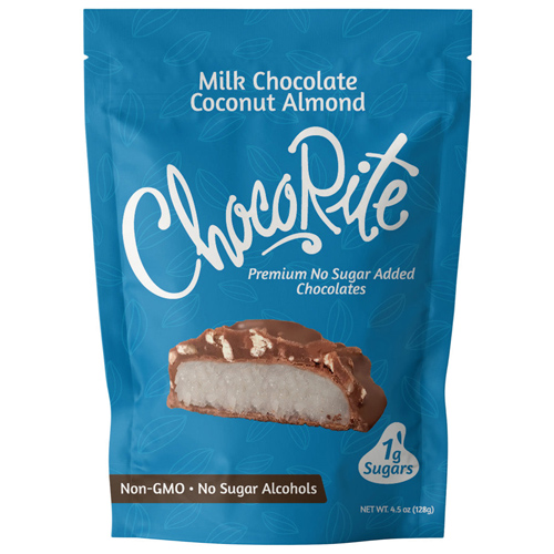 Chocorite Natural Candies, Milk Chocolate Coconut Almond