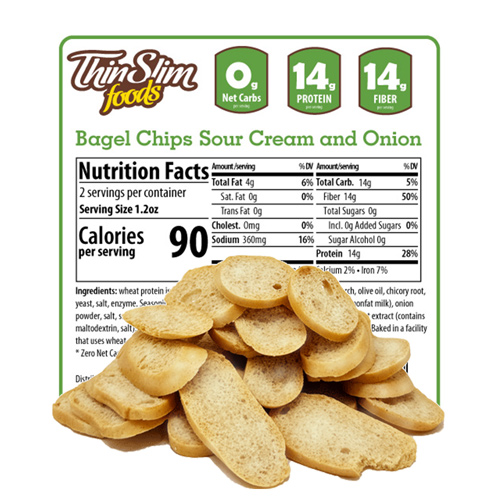 ThinSlim Foods Bagel Chips Sour Cream and Onion