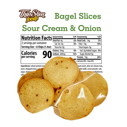 ThinSlim Foods Bagel Slices Sour Cream and Onion - Click Image to Close