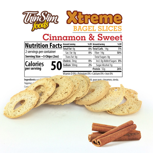 ThinSlim Foods Xtreme Bagel Slices Cinnamon and Sweet